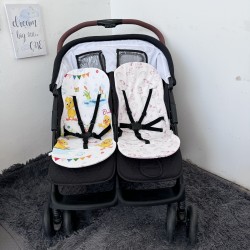 ЛЯТНА ТЪНКА ПОДЛОЖКА ЗА КОЛИЧКА ЗА БЛИЗНАЦИ ПАТЕ ЯКИ И ЕДНОРОГ