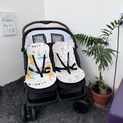 ЛЯТНА ТЪНКА ПОДЛОЖКА ЗА КОЛИЧКА ЗА БЛИЗНАЦИ ПАТЕ ЯКИ И МЕЧЕ С ДЪГА
