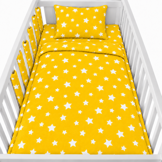 Бебешки спален комплект Жълти звезди